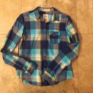 Hollister long sleeve plaid shirt